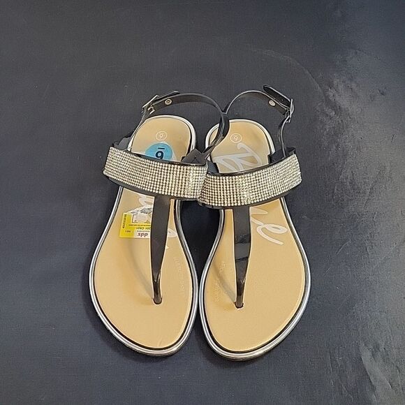 BRAND NEW WOMEN'S RHINESTONE STRAP EMBELLISHMENTS SANDAL - Picture 4 of 13